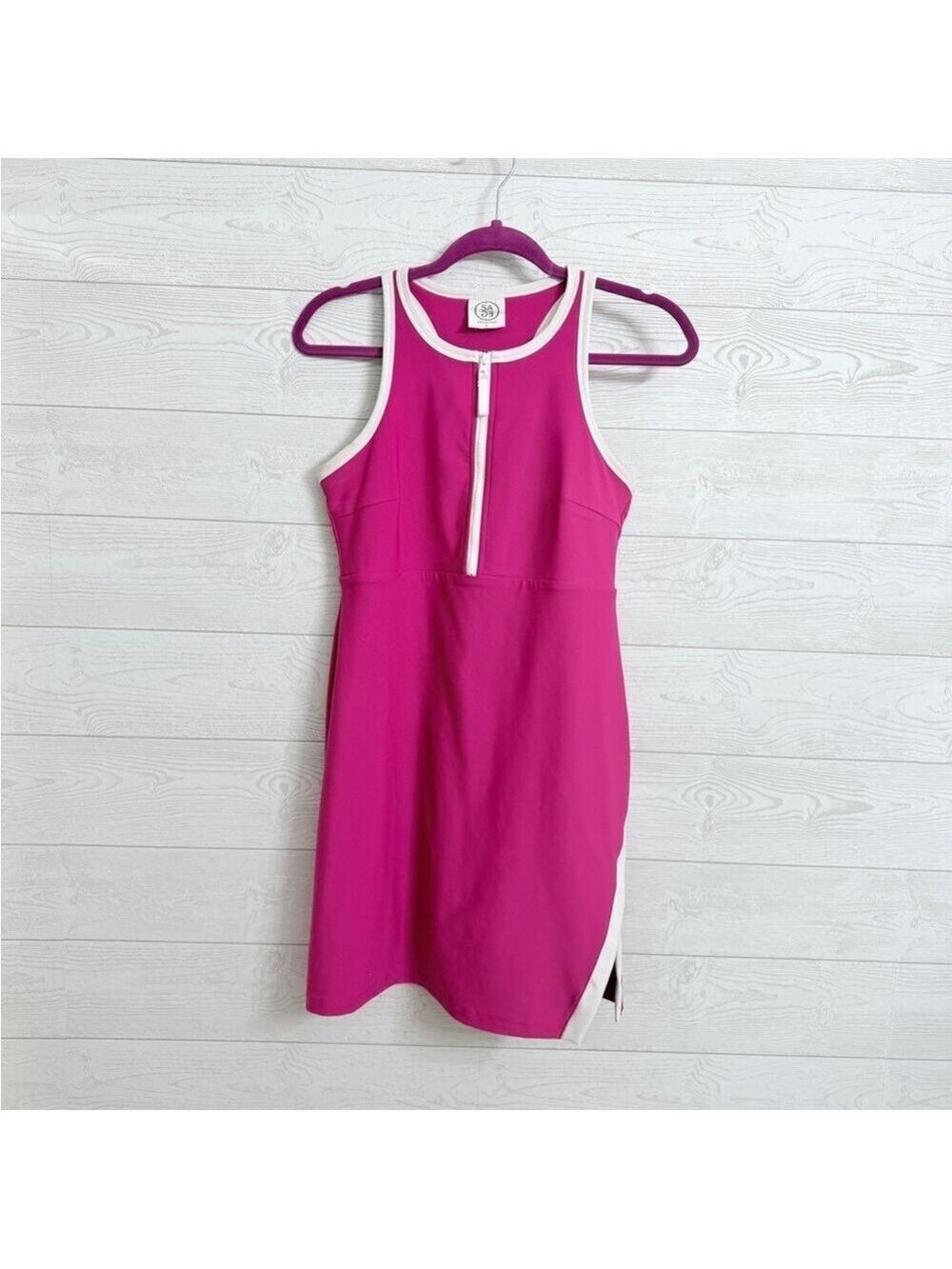 SAGE Collective Women’s Hot Pink Sleeveless Tennis Dress. Size M
